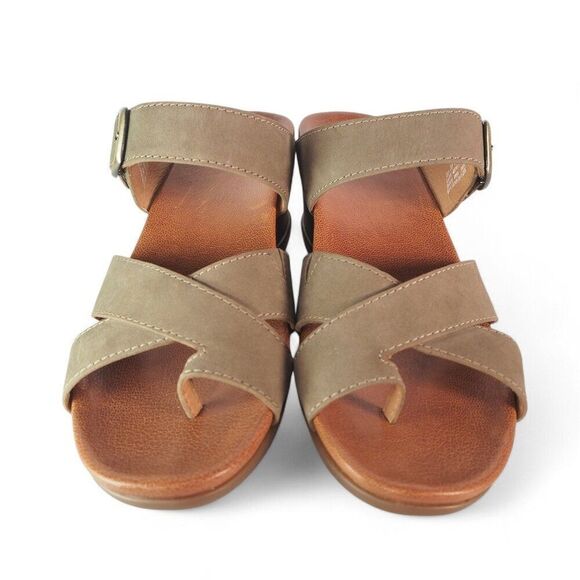 Dansko Aubree Wedge Strappy Sandals Taupe Nubuck Women's 8.5-9/39 - Picture 3 of 10